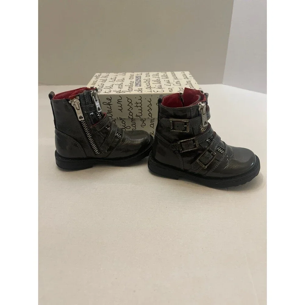 I Pinco Pallino Imelde & Stefano Cavalleri Toddler Boots Size 25 (8) Dark Gray
